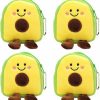 NUOBESTY Nuobesty 4Pcs Avocado Plush Purse Wallet Cartoon Fruit Zipper Coin Bag Novelty Handbags Change Purse With Keychain | Coin Purses & Pouches