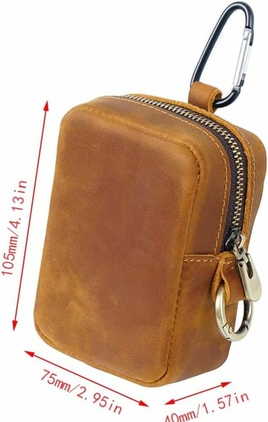 Wugebud Wugebud 1 Pcs Leather Coin Pouch Keychain, Leather Mini Belt Bag,Coin Organizer, Change Holder, Leather Zipper Pouch For Men & Women,Outdoor Running Sports Mini Storage Bag | Coin Purses & Pouches