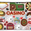 WZMPA Wzmpa Lucky Casino Cosmetic Bag Gambling Lover Gift Dice Poker Chips Casino Makeup Zipper Pouch Bag Gambler Casino Merchandise (Casino) | Coin Purses & Pouches