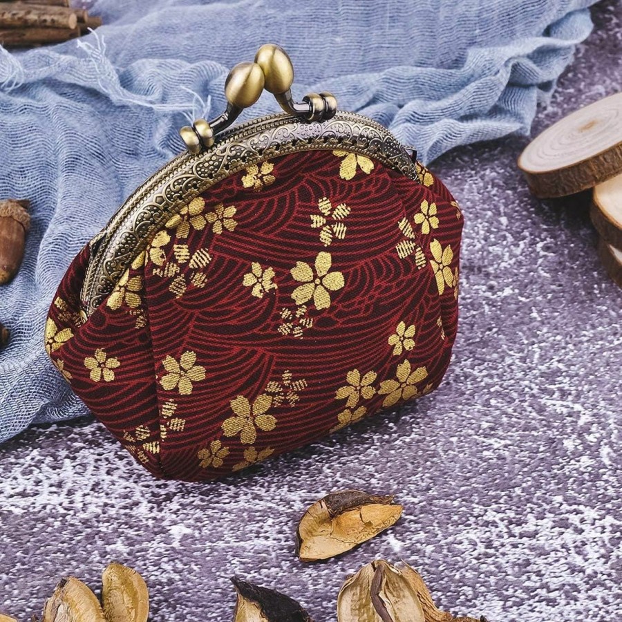 Oyachic Oyachic Canvas Coin Purse Floral Change Pouch Vintage Clutch Wallet With Clasp Closure For Girls And Women | Coin Purses & Pouches