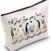 WZMPA Wzmpa Penguin Makeup Bag Penguin Lover Gift God Says You Are Unique Special Lovely Precious Strong Chosen Zipper Pouch Bag For Women Girls (God Says Penguin) | Coin Purses & Pouches